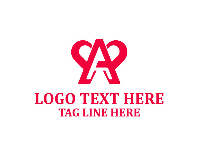 Minimal Letter A Love Logo