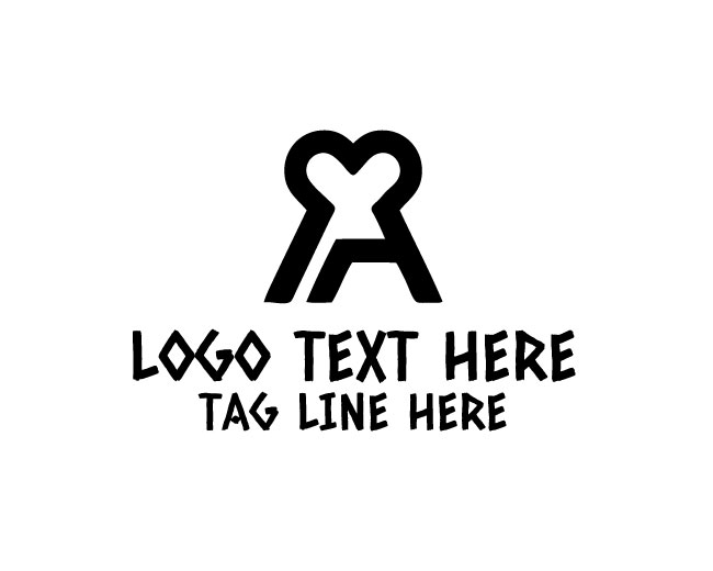 Abstract Letter A Love Logo