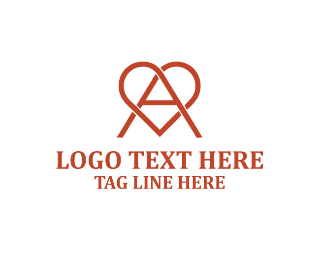 Unique Letter A Love Logo