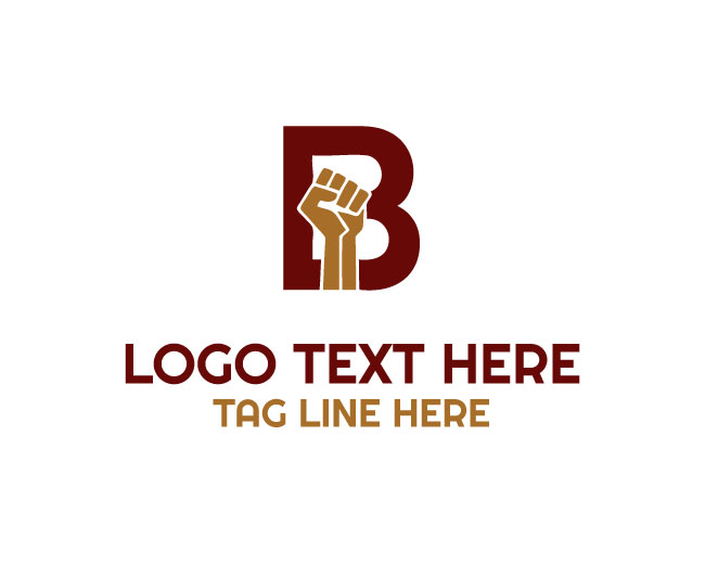 Modern Letter B Fist Logo
