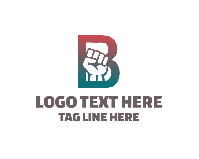  Power Letter B Fist Logo