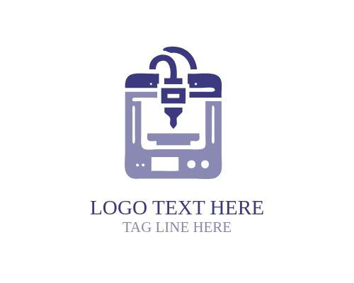 3D Cube Laser Print Logo