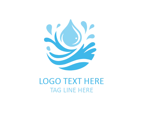 3D Style Water Splash Logo