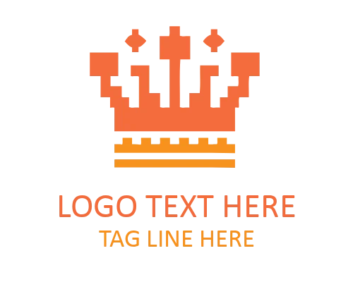 8-Bit King Crown Emblem