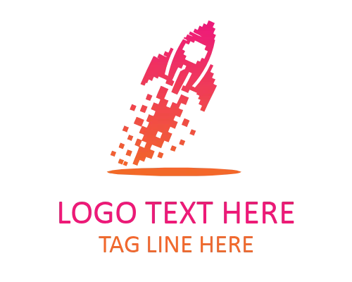 8-Bit Rocket Ship Icon