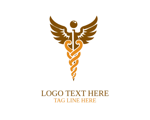 A classic caduceus symbol logo representing medicine balance and healing.