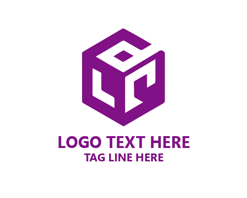 abstract 3d cube logo