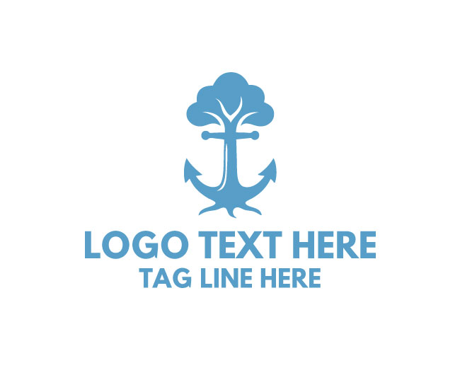 Abstract Anchor Tree Logo