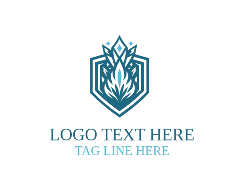 Abstract Badge Fire and Ice Logo for Creative Branding and Modern Identity