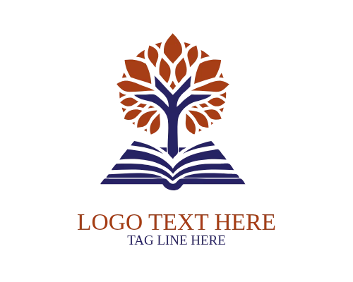 Abstract Book Tree Logo