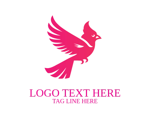 Abstract Cardinal Bird Symbol
