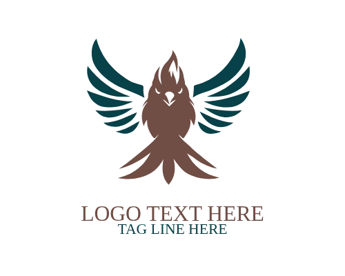 Abstract Cardinal Bird Symbol Logo