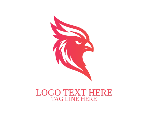 Abstract Cardinal Bird Symbol Logo