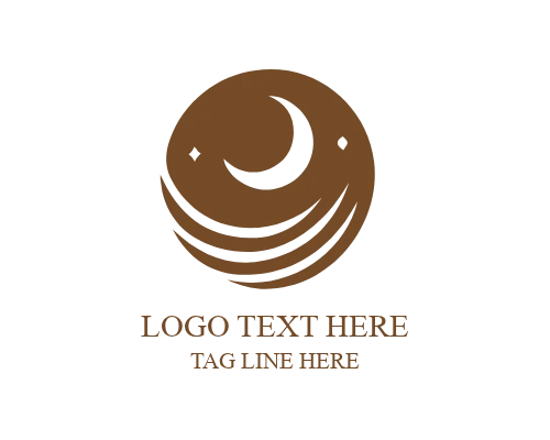 Abstract Crescent Moon Face Logo for Artistic Brands