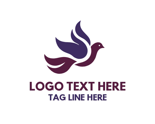 Abstract Dove Wings Artistic Logo