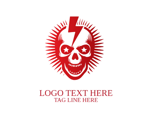 Abstract Electric Skull Logo