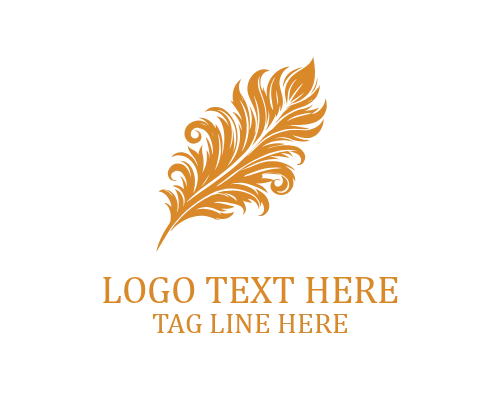 Abstract Feather Art Vector Logo