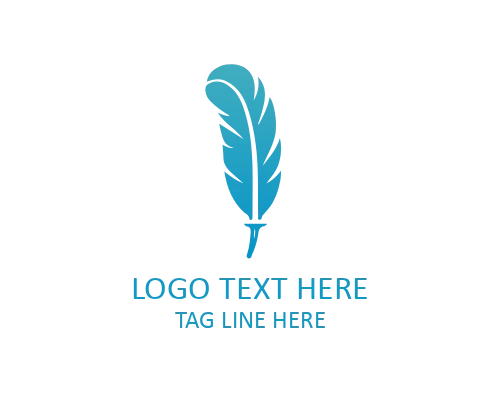 Abstract Feather Pen Logo