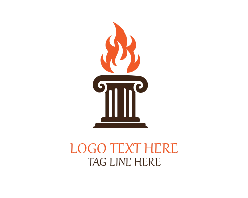 Abstract Fire Column Logo for Modern Energy and Creative Brands