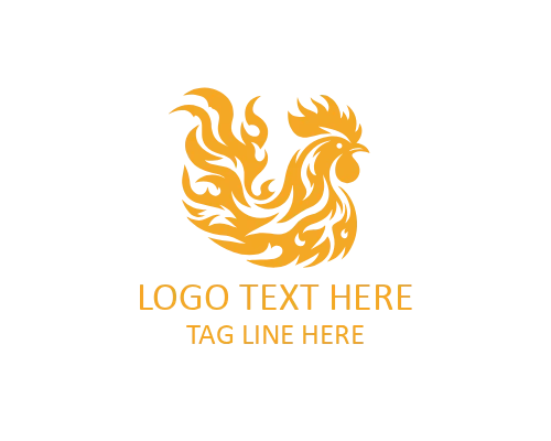 Abstract Fire Rooster Logo for Creative and Unique Brands