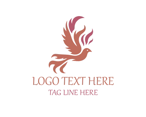 Abstract Flame Bird Mark Logo for Creative Brand Identity