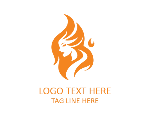 Abstract Flaming Lady Logo