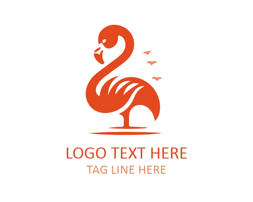 Abstract Flamingo Logo