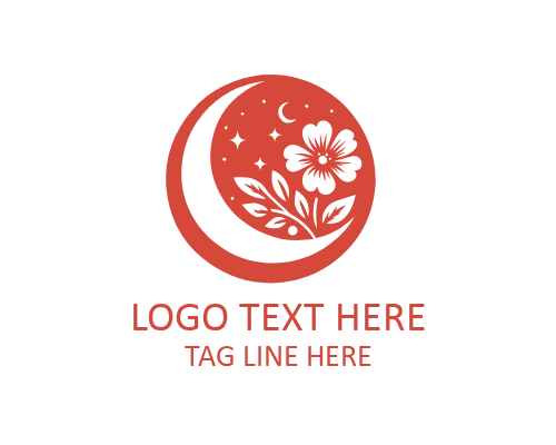 Abstract Floral Moon Logo for Creative and Artistic Brands