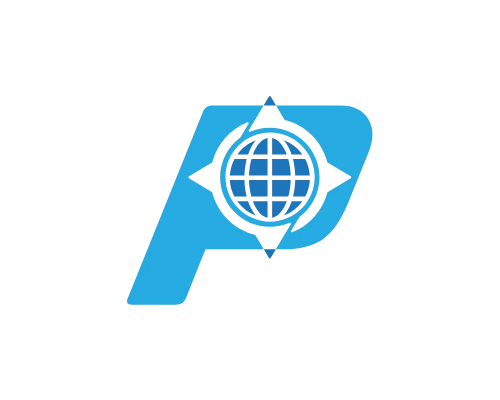 Letter P and globe Logo