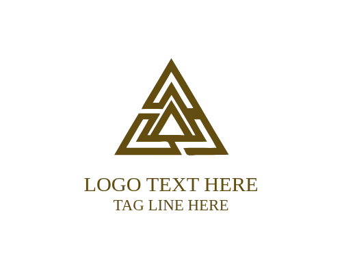  Abstract Golden Pyramid Logo