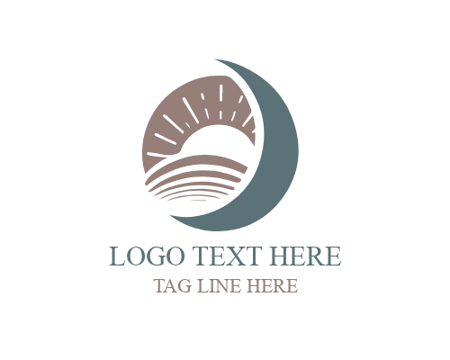  Abstract Half Moon Symbol Logo for Creative Brands