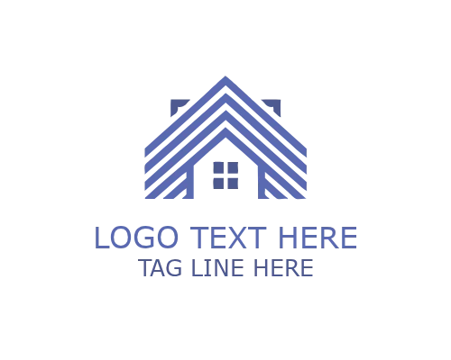 Abstract House Line Roofing Logo for Minimal Construction Branding