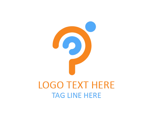 Abstract Human Question Logo for Philosophy and Awareness Brands