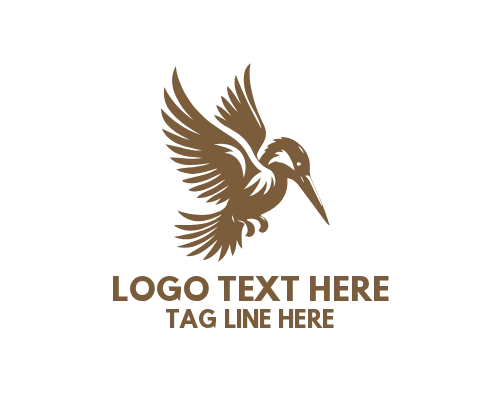 Abstract Kingfisher Flying Logo