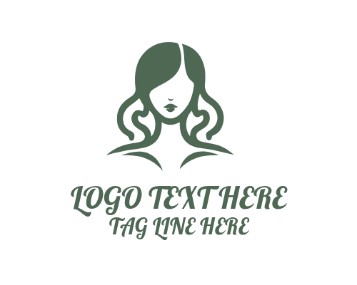 Abstract Lady Line Face Logo