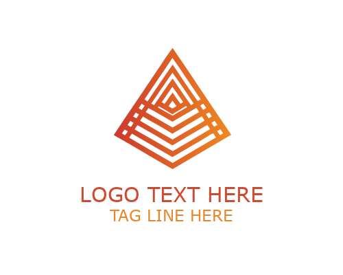 Abstract Layered Triangle Pyramid Logo