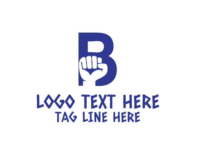 Abstract Letter B Fist Logo