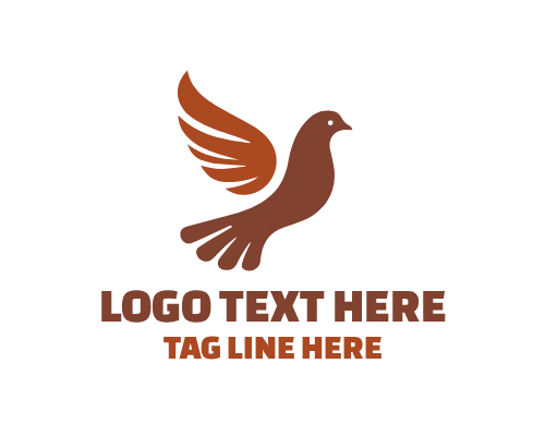 Abstract Line Dove Modern Logo