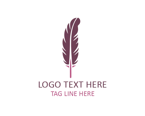 Abstract Lines Feather Pen Logo
