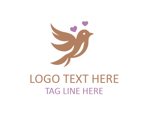 Abstract Love Bird Heart Logo