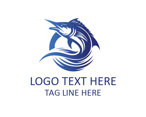 Abstract Marlin Fish Logo for Modern Marine Branding