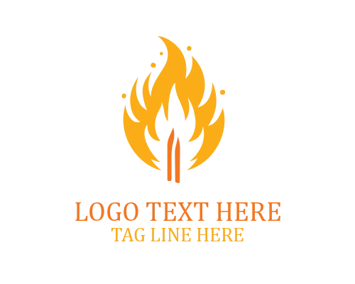 Abstract Match Flame Logo
