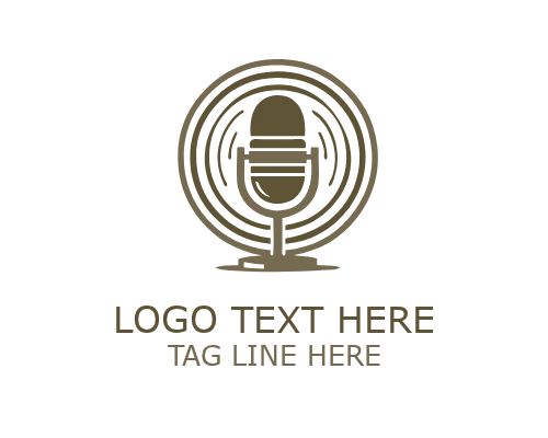 Abstract Microphone Podcast Logo for Audio and Broadcast Branding
