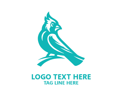 Abstract Minimal Cardinal Bird Logo