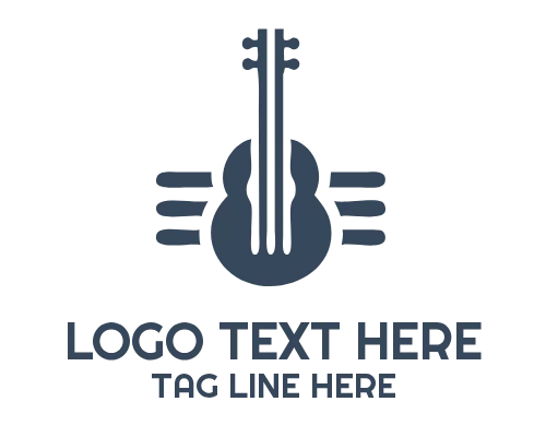 Abstract Minimal Guitar Logo