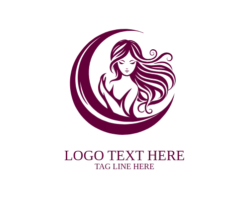 Abstract Moon Female Logo