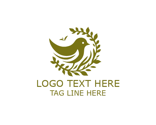 Abstract Nesting Bird Logo for Modern Nature Branding
