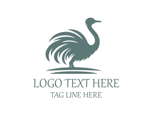 Abstract Ostrich Art Logo