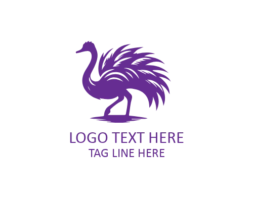 Abstract Ostrich Icon Logo
