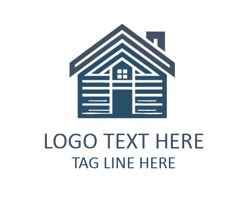 Abstract Roof Outline Logo for Roofing and Architecture Brands